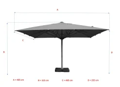 Parasol droit aluminium 5x5 m