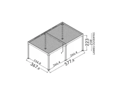 Pergola autoportée Mira 6x3.5 m Solaire
