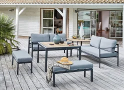 Salon d'angle Royan IV (2 méridiennes + 2 bancs + 2 tables)