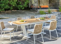 Table Amber 180/240 cm, plateau à lames teck FSC®