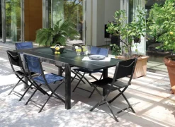 Table Elise 140/240 cm, plateau verre