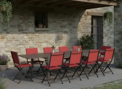 Table Eloïse 200/300 cm, plateau verre