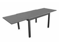 Table Eloïse 135/270 cm, plateau verre