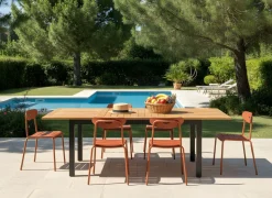 Table Madagascar 180/260 cm, plateau teck FSC®