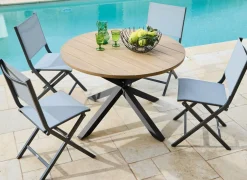 Table Oriane ø 112 cm, plateau acacia FSC®
