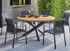 Table ronde Ferrone 150 cm, plateau Teck FSC®