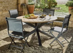 Table ronde Oriane 140 cm, plateau acacia FSC®
