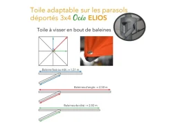 Toile Novasun pour parasol déporté 3 x 4 m Elios