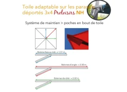 Toile pour parasol déporté 3 x 4 m